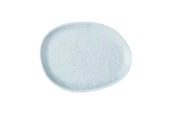 CHURCHILL Assiette coupe plate organique duck egg porcelaine vitrifiée 26x20 cm Stonecast Natural Outlet