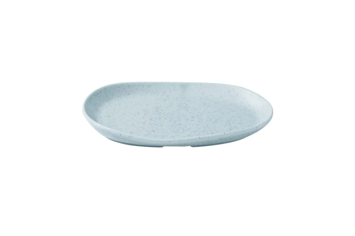 CHURCHILL Assiette coupe plate organique duck egg porcelaine vitrifiée 26x20 cm Stonecast Natural Outlet