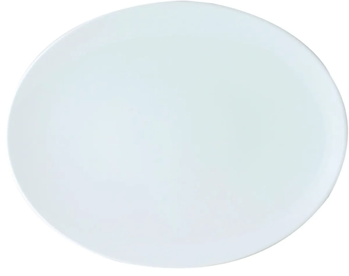 Assiette coupe plate ovale blanc porcelaine 23x18 cm Gusto - ACCOLADE New