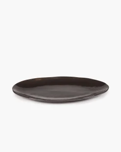 SERAX Assiette coupe plate ovale ébène grès émaillé Ø 27,5 cm La Mère Clearance