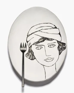 Assiette coupe plate ovale écru grès émaillé Ø 27,5 cm La Mère - SERAX Best