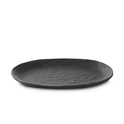 Assiette coupe plate ovale Noir brut porcelaine culinaire 24,5x13,5 cm Yli - REVOL Hot