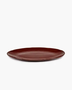 SERAX Assiette coupe plate ovale Venetian red grès émaillé Ø 27,5 cm La Mère Hot