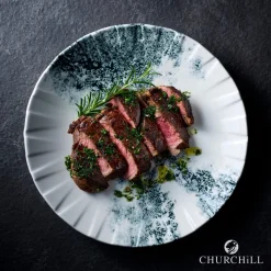 Assiette coupe plate porcelaine vitrifiée Smoke - CHURCHILL Sale