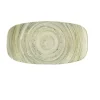 Assiette coupe plate rectangulaire vert porcelaine vitrifiée 35,5x18,9 cm Elements Fern - CHURCHILL Hot