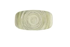 Assiette coupe plate rectangulaire vert porcelaine vitrifiée 35,5x18,9 cm Elements Fern - CHURCHILL Hot