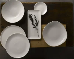 Assiette coupe plate rectangulaire blanc porcelaine vitrifiée 28,7x19 cm White - DUDSON Online