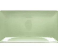 Assiette coupe plate rectangulaire vert porcelaine vitrifiée 33,8x18,3 cm Vintage - RAK New