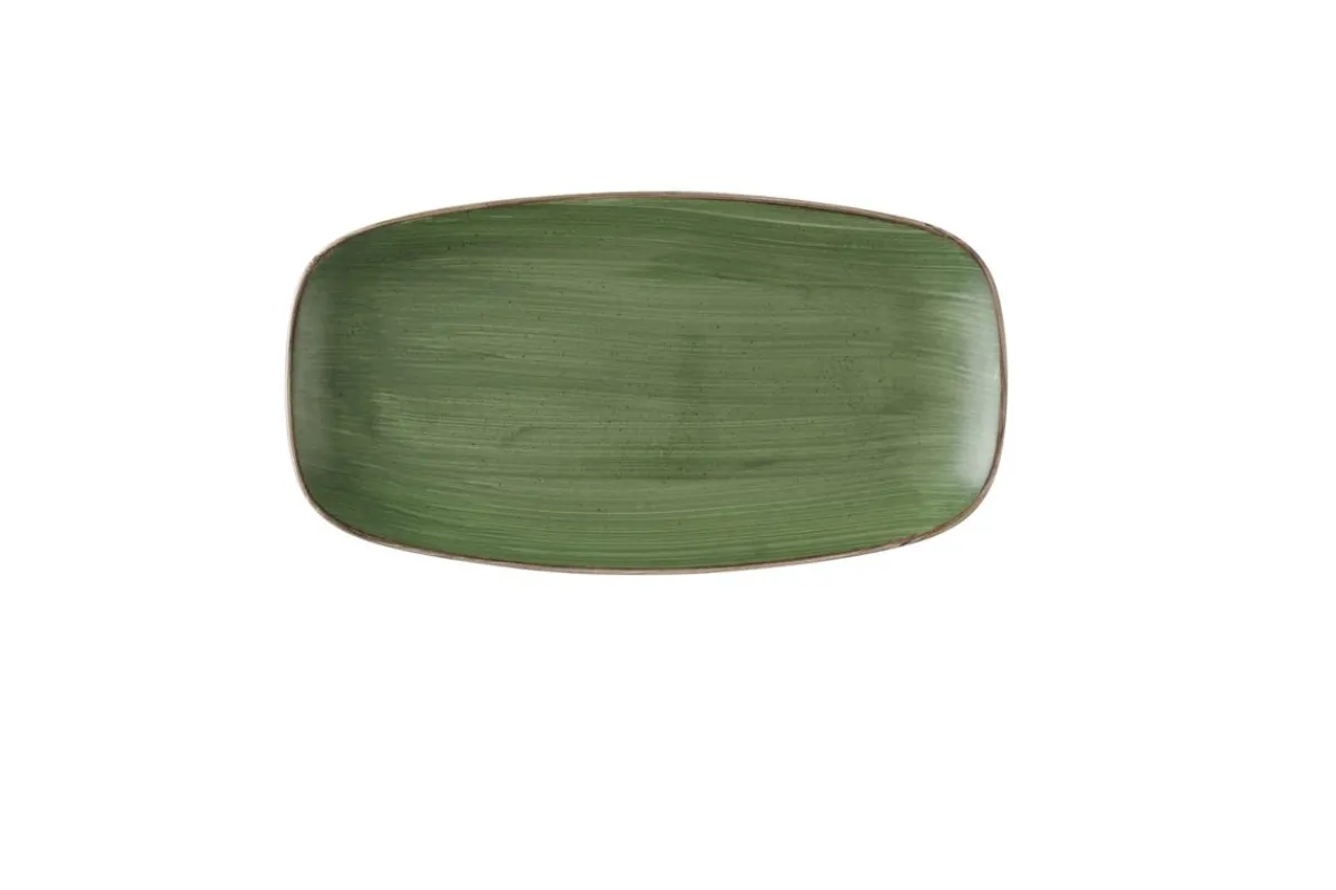 CHURCHILL Assiette coupe plate rectangulaire Sorrel Green porcelaine vitrifiée 35,5x18,9 cm Stonecast Sorrel Outlet