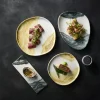 Assiette coupe plate rectangulaire Black porcelaine vitrifiée 18x35 cm Tide - CHURCHILL Online