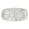 CHURCHILL Assiette coupe plate rectangulaire gris porcelaine vitrifiée 35,5x18,9 cm Kintsugi Agate Grey New