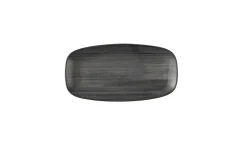 Assiette coupe plate rectangulaire noir porcelaine vitrifiée 15,3x29,8 cm Stonecast Raw - CHURCHILL Online