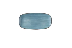 Assiette coupe plate rectangulaire Rustic Teal porcelaine vitrifiée 15,3x29,8 cm Stonecast Raw - CHURCHILL Discount