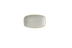 CHURCHILL Assiette coupe plate rectangulaire raw grey porcelaine vitrifiée 12,1x20 cm Stonecast Raw Hot