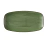 Assiette coupe plate rectangulaire Sorrel Green porcelaine vitrifiée 15,3x29,8 cm Stonecast Sorrel - CHURCHILL