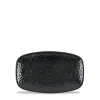Assiette coupe plate rectangulaire noir porcelaine vitrifiée 20x12,1 cm Chroma - CHURCHILL Discount
