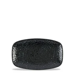 Assiette coupe plate rectangulaire noir porcelaine vitrifiée 20x12,1 cm Chroma - CHURCHILL Discount