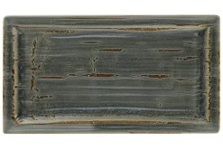 Assiette coupe plate rectangulaire Peridot porcelaine vitrifiée 38,5x21 cm stone Spot - RAK Online