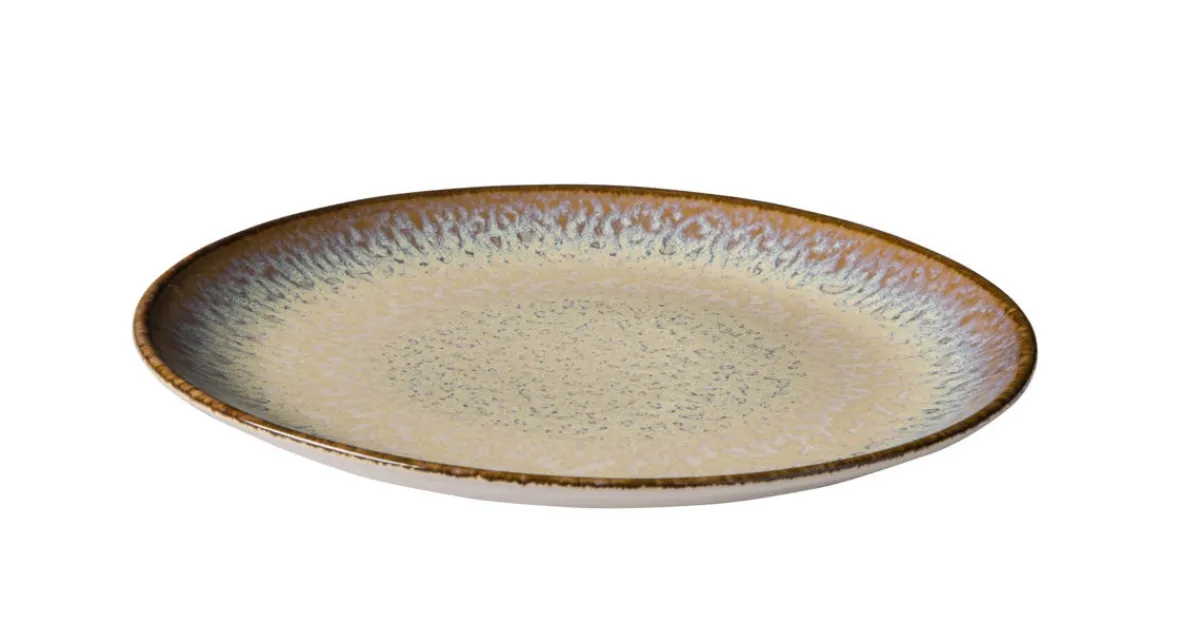 ACCOLADE Assiette coupe plate rond beige porcelaine Ø 21 cm Savanna Outlet