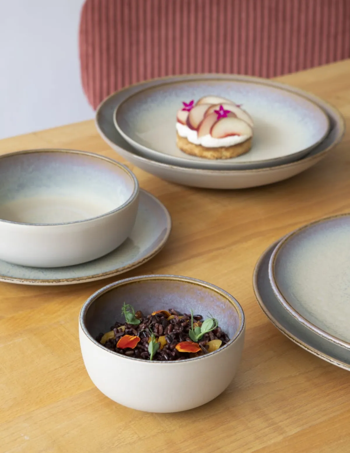 ACCOLADE Assiette coupe plate rond beige porcelaine Ø 21 cm Savanna Outlet