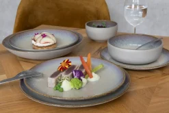 ACCOLADE Assiette coupe plate rond beige porcelaine Ø 24 cm Savanna