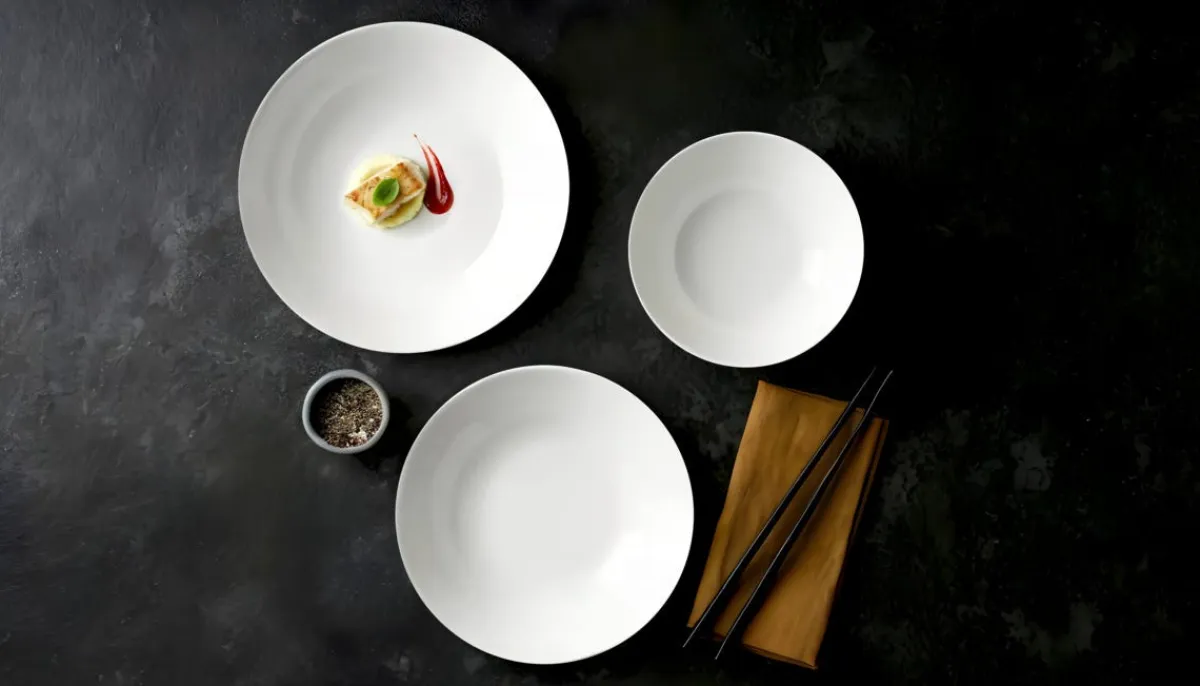 ACCOLADE Assiette coupe plate rond blanc porcelaine Ø 28 cm Gusto Best