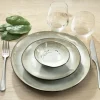 Assiette coupe plate rond blanc grès émaillé Ø 28 cm Shadow - MEDARD DE NOBLAT Online