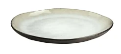 Assiette coupe plate rond blanc grès émaillé Ø 28 cm Shadow - MEDARD DE NOBLAT Online