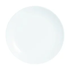 LUMINARC Assiette coupe plate rond blanc verre opal Ø 25 cm Diwali Outlet