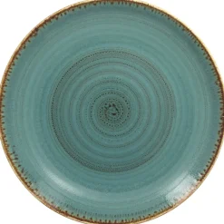 RAK Assiette coupe plate rond bleu porcelaine vitrifiée Ø 29,3 cm Twirl Clearance
