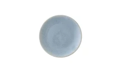Assiette coupe plate rond bleu grès émaillé Ø 22,9 cm Evo Azure - DUDSON Outlet