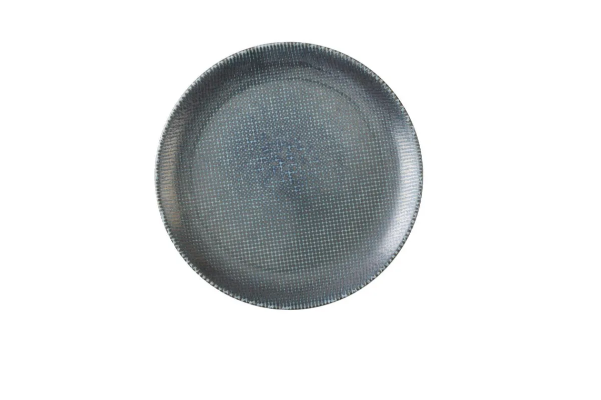 Assiette coupe plate rond bleu porcelaine vitrifiée Ø 26 cm Astro - CHURCHILL Discount