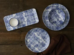 Assiette coupe plate rond bleu porcelaine vitrifiée Ø 16,5 cm Porto - DUDSON Online