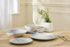 Assiette coupe plate rond bleu porcelaine Ø 20 cm Coral - ESSENTIALS COLLECTION Clearance