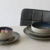 ACCOLADE Assiette coupe plate rond bleu foncé porcelaine Ø 24 cm Seablue Clearance