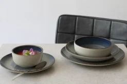 ACCOLADE Assiette coupe plate rond bleu foncé porcelaine Ø 24 cm Seablue Clearance