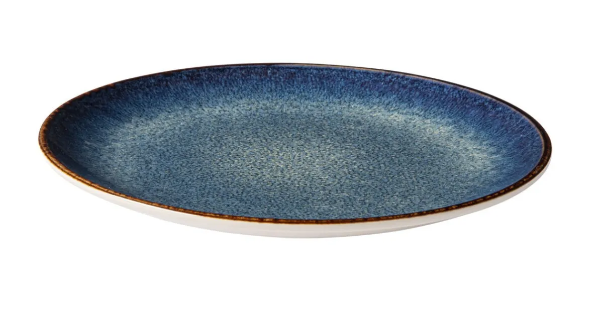 ACCOLADE Assiette coupe plate rond bleu foncé porcelaine Ø 24 cm Seablue Clearance