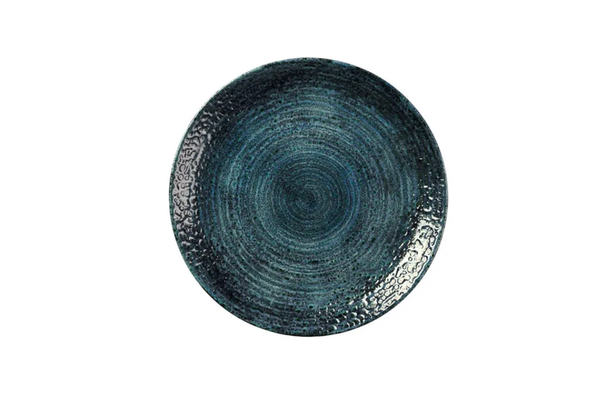 Assiette coupe plate rond bleu porcelaine vitrifiée Ø 21,7 cm Chroma - CHURCHILL