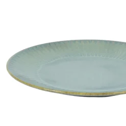 ACCOLADE Assiette coupe plate rond bleu vert grès émaillé Ø 27 cm Lotus Hot