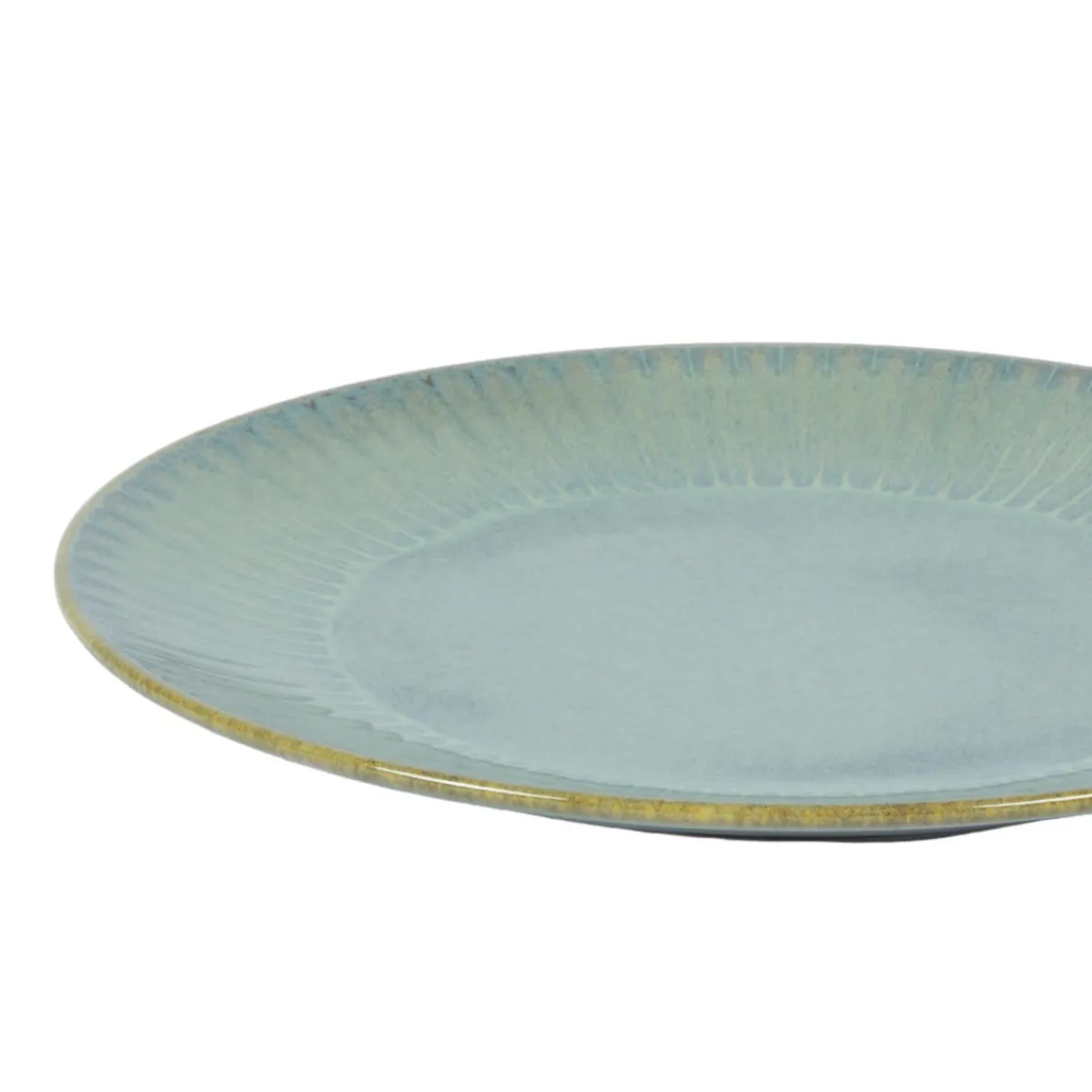 ACCOLADE Assiette coupe plate rond bleu vert grès émaillé Ø 27 cm Lotus Hot