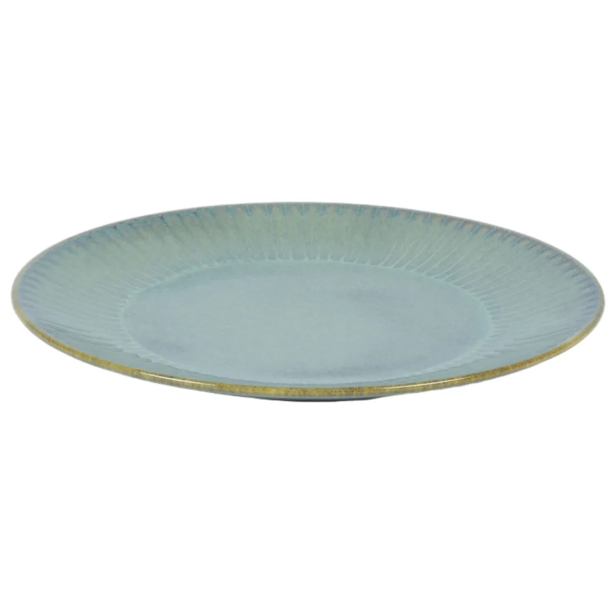 ACCOLADE Assiette coupe plate rond bleu vert grès émaillé Ø 27 cm Lotus Hot