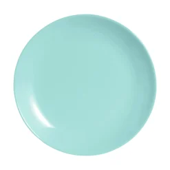 LUMINARC Assiette coupe plate rond bleu verre opal Ø 19 cm Diwali