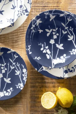 Assiette coupe plate rond bleu porcelaine Ø 26 cm Flora - ESSENTIALS COLLECTION Best
