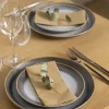 Assiette coupe plate rond bleu glacier grès émaillé Ø 27 cm Snow - PRO.MUNDI Clearance