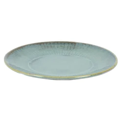 ACCOLADE Assiette coupe plate rond bleu vert grès émaillé Ø 21 cm Lotus Best