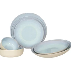 ACCOLADE Assiette coupe plate rond bleu porcelaine Ø 27 cm Azure Sale