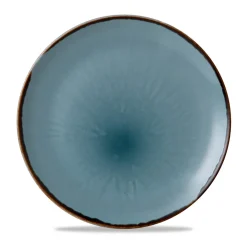 DUDSON Assiette coupe plate rond bleu porcelaine vitrifiée Ø 26 cm Harvest Hot