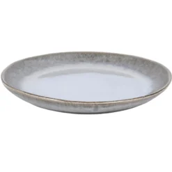 PRO.MUNDI Assiette coupe plate rond bleu glacier grès émaillé Ø 21 cm Snow Hot