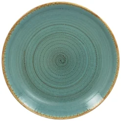 RAK Assiette coupe plate rond bleu porcelaine vitrifiée Ø 24 cm Twirl Sale