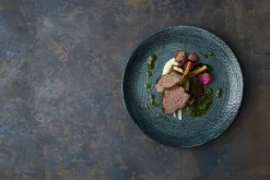 CHURCHILL Assiette coupe plate rond bleu porcelaine vitrifiée Ø 28,8 cm Chroma Best